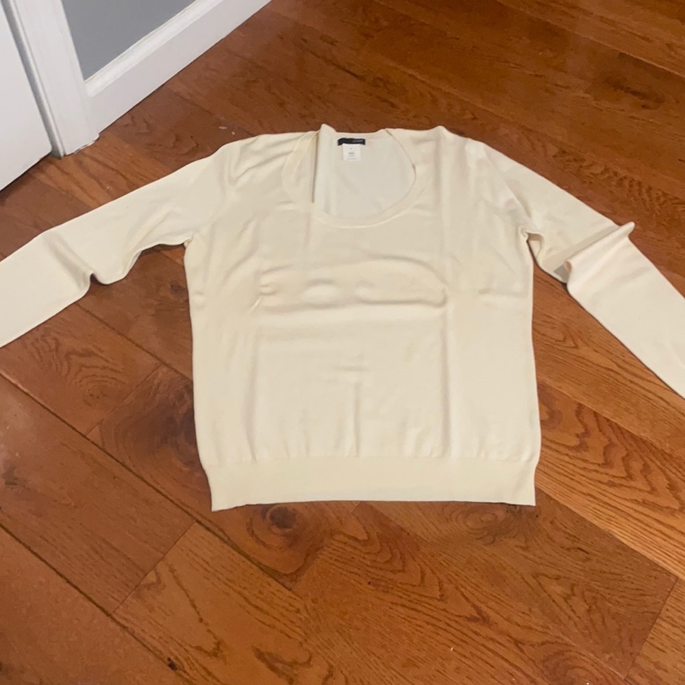 BRAND NEW white silk J-CREW sweater!